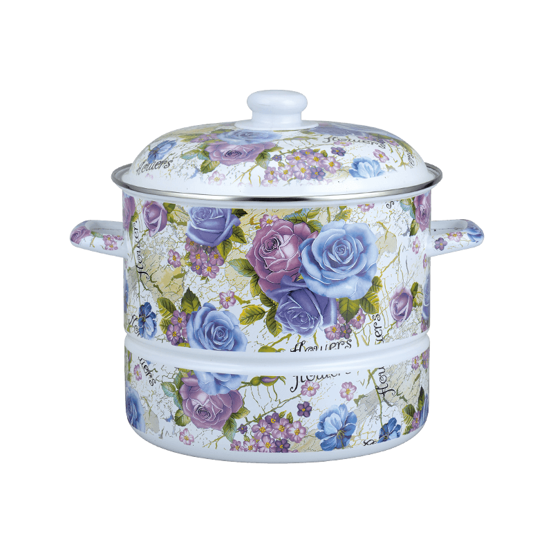 756D فولاذ مقاوم للصدأ مستدير ريم وعاء المينا باخرة باخرة مع صينية تبخير