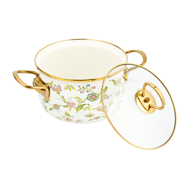 806d-5 الفولاذ المقاوم للصدأ جولة حافة الحافة مخزون وعاء المينا على نار خفيفة