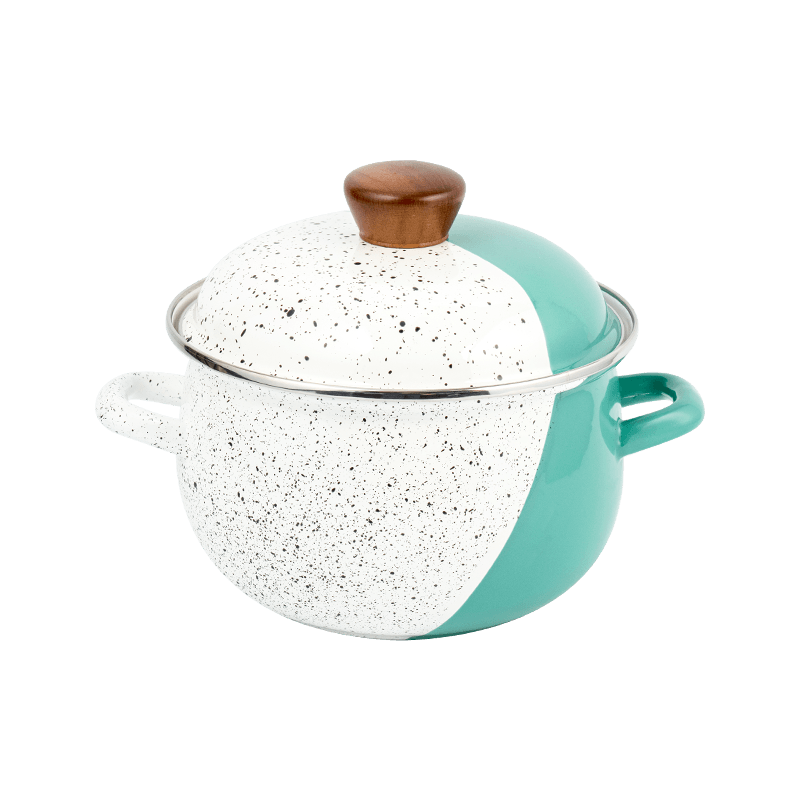 806d-5 الفولاذ المقاوم للصدأ جولة حافة الحافة مخزون وعاء المينا على نار خفيفة