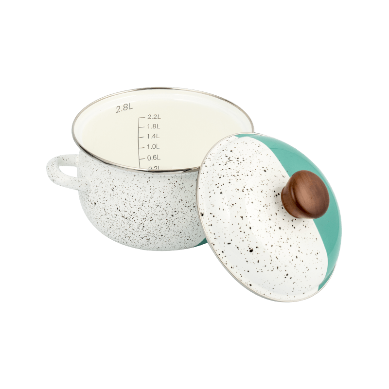 806d-5 الفولاذ المقاوم للصدأ جولة حافة الحافة مخزون وعاء المينا على نار خفيفة