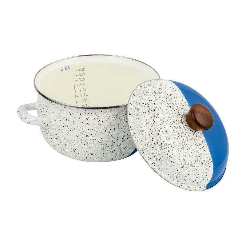 806d-5 الفولاذ المقاوم للصدأ جولة حافة الحافة مخزون وعاء المينا على نار خفيفة