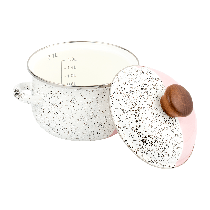 806d-5 الفولاذ المقاوم للصدأ جولة حافة الحافة مخزون وعاء المينا على نار خفيفة