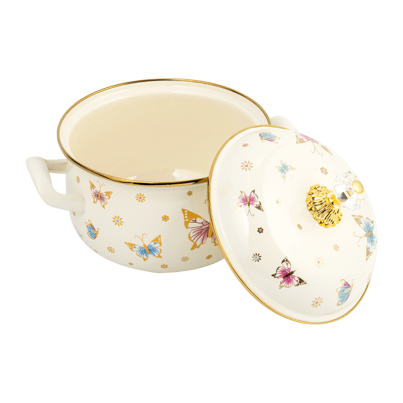 806d-5 الفولاذ المقاوم للصدأ جولة حافة الحافة مخزون وعاء المينا على نار خفيفة