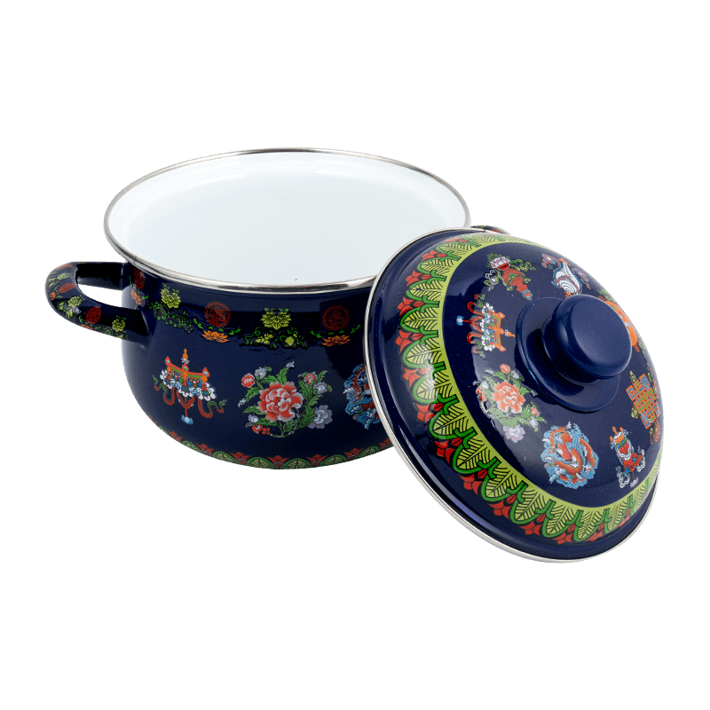 806d-5 الفولاذ المقاوم للصدأ جولة حافة الحافة مخزون وعاء المينا على نار خفيفة