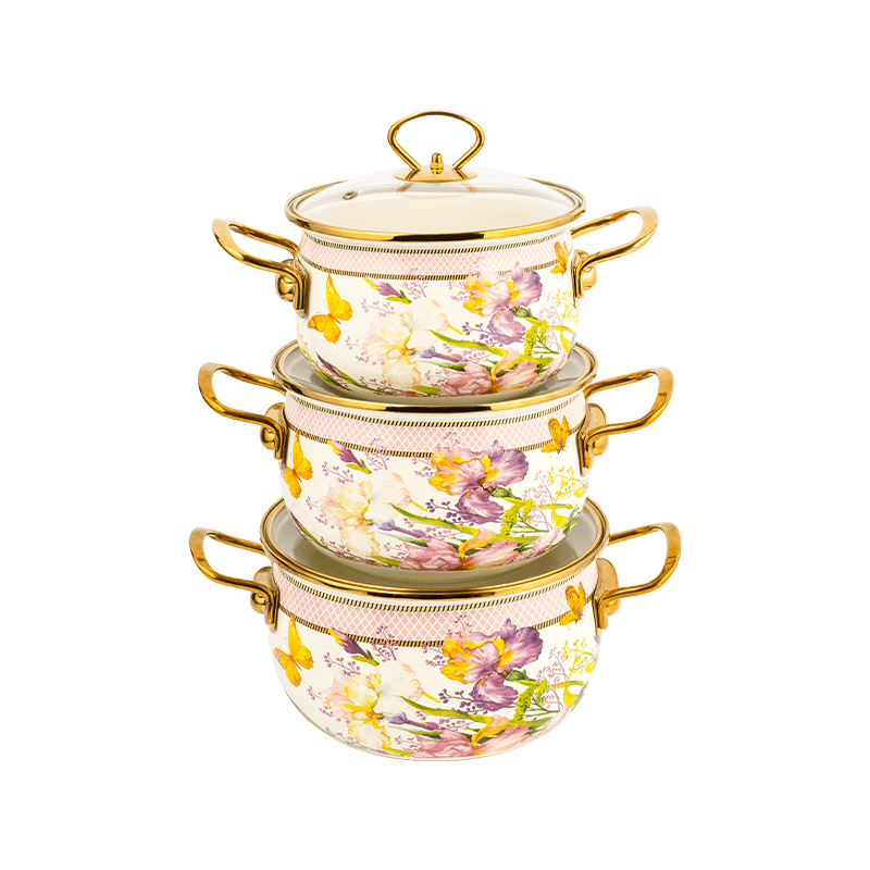 806d-5 الفولاذ المقاوم للصدأ جولة حافة الحافة مخزون وعاء المينا على نار خفيفة