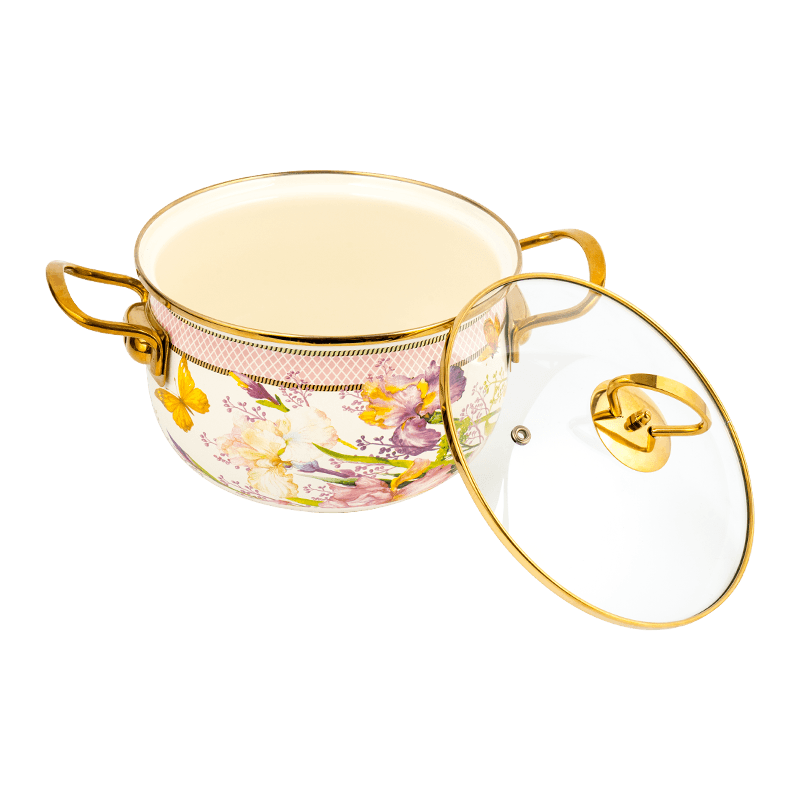 806d-5 الفولاذ المقاوم للصدأ جولة حافة الحافة مخزون وعاء المينا على نار خفيفة