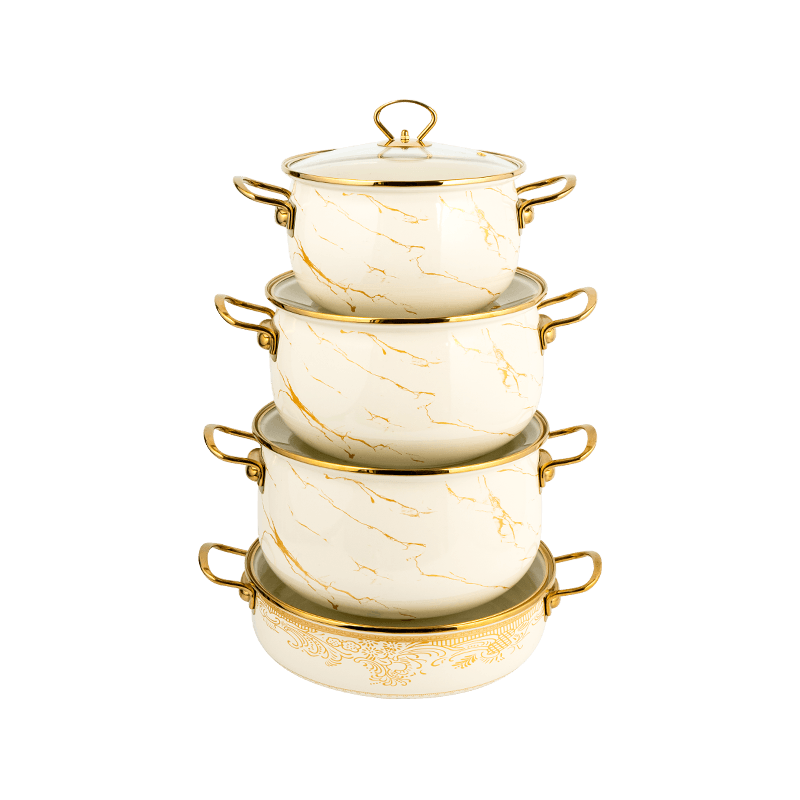 806d-5 الفولاذ المقاوم للصدأ جولة حافة الحافة مخزون وعاء المينا على نار خفيفة