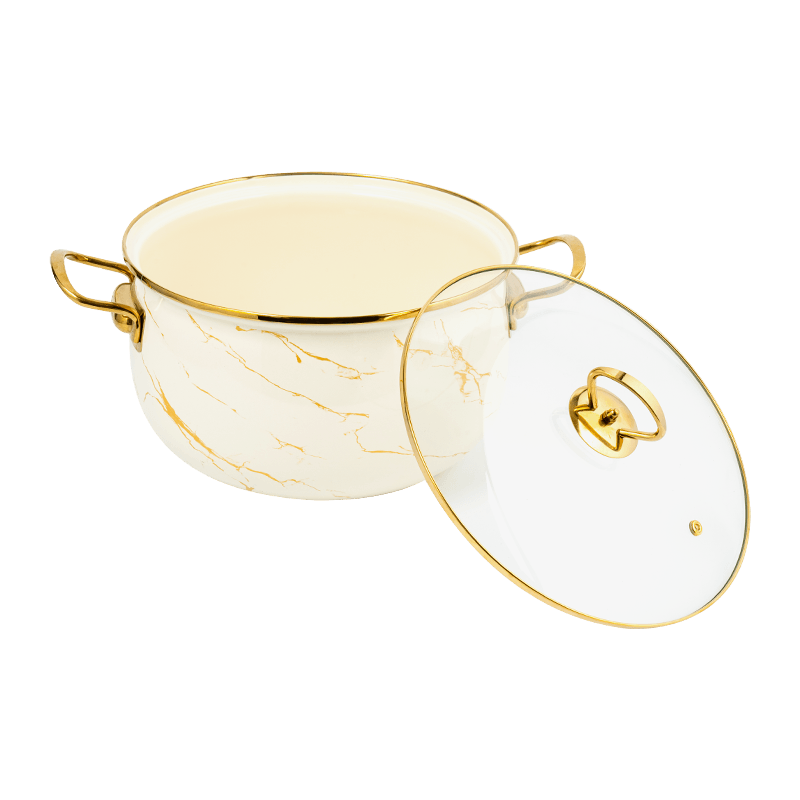 806d-5 الفولاذ المقاوم للصدأ جولة حافة الحافة مخزون وعاء المينا على نار خفيفة